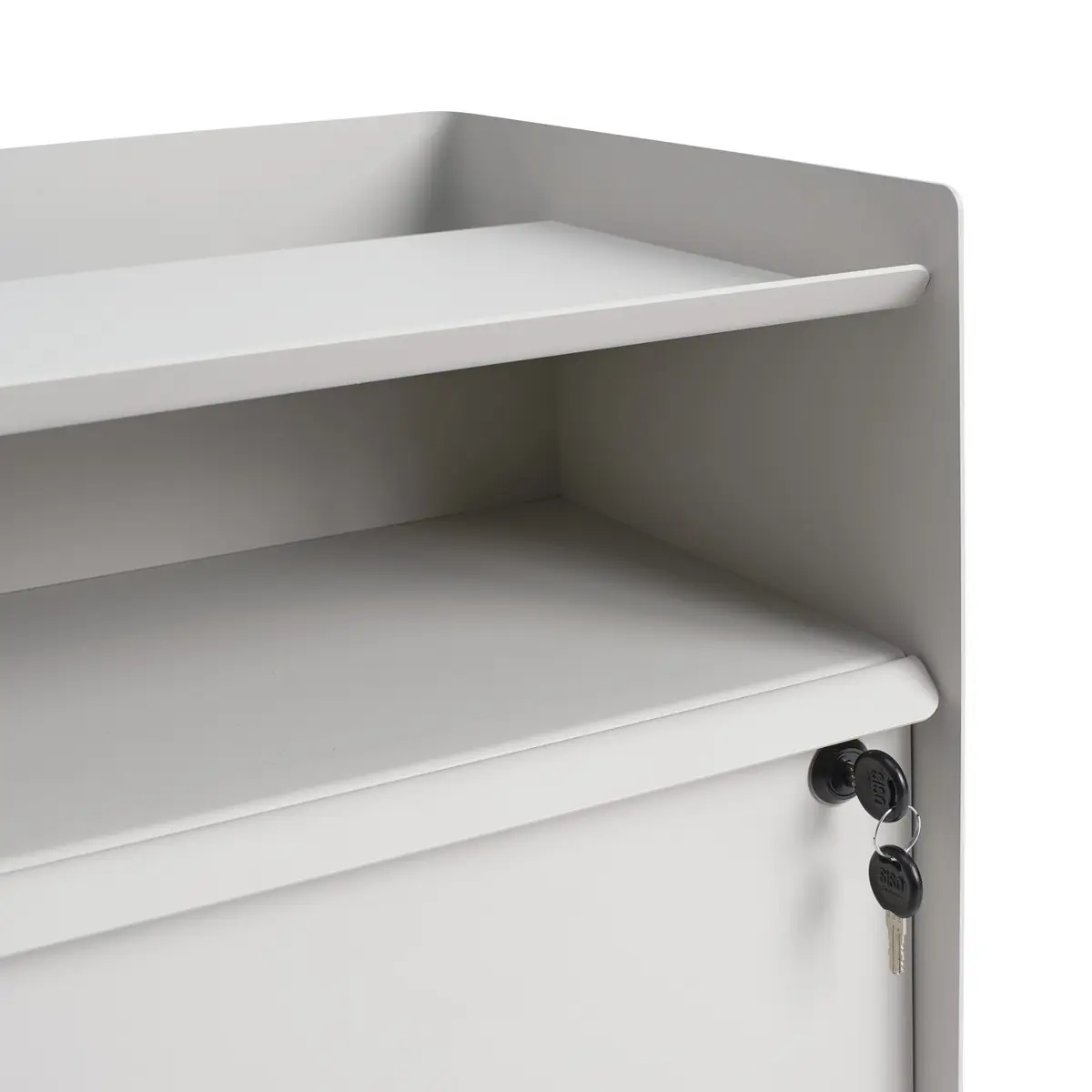 Folded Trolley højde 61,5 cm – Skuffe – Skuffe med lås – Grå