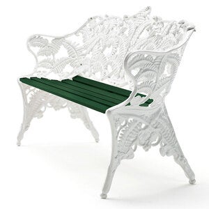 Classic sofa ender: hvid / træ: grønlakeret fyrretræ