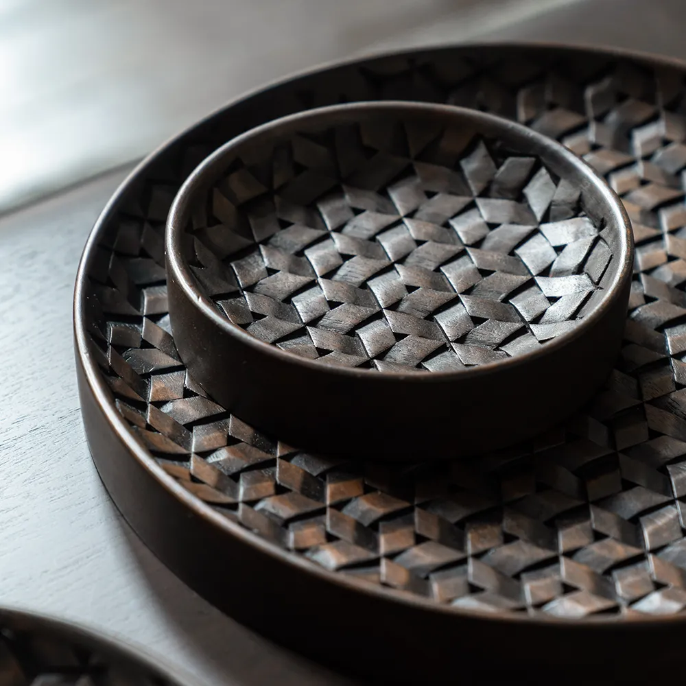  Tampa bakke mørkebrun mahogni - Sæt med 3 stk