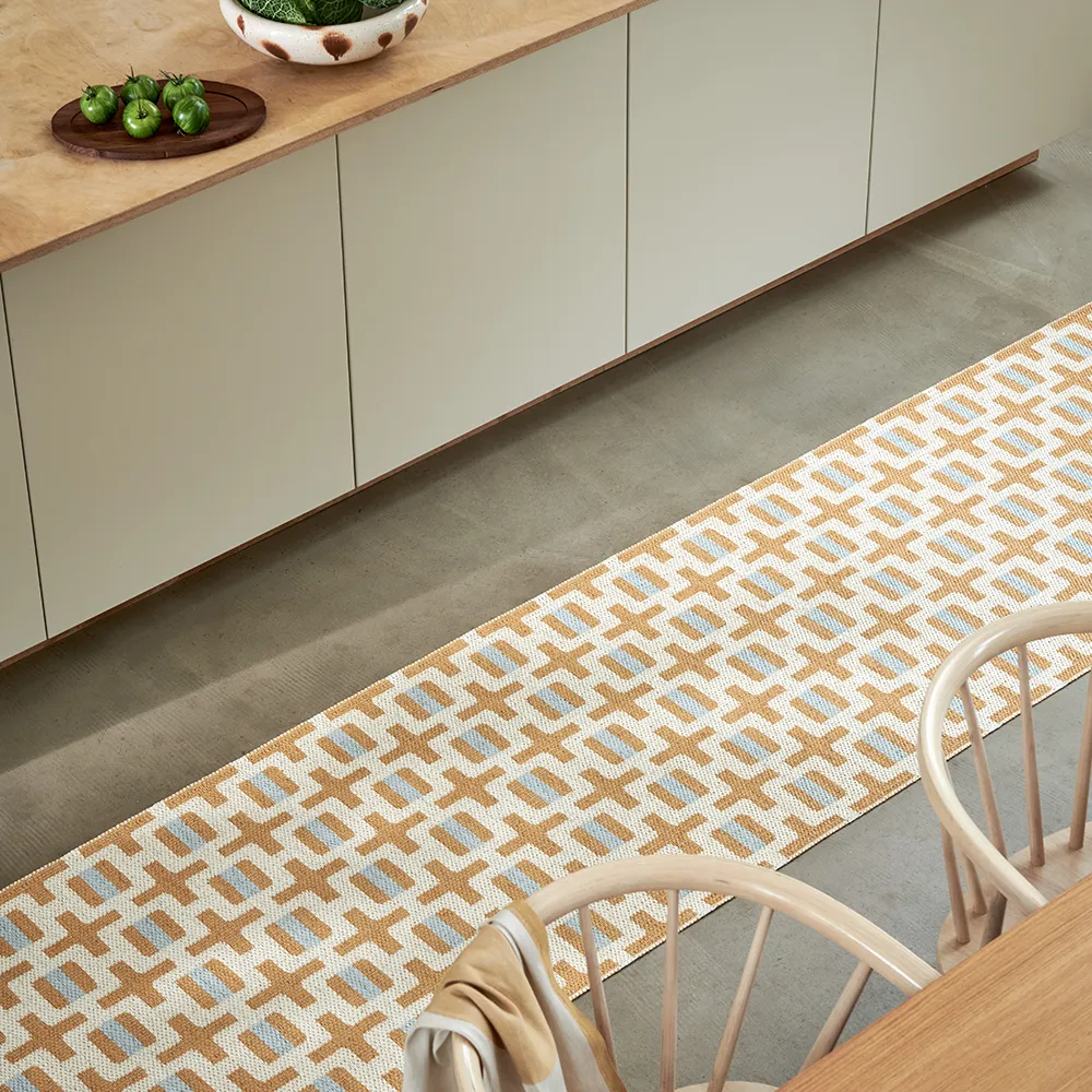 Tom tæppe Ochre/Cream/Sage 70 x 180 cm