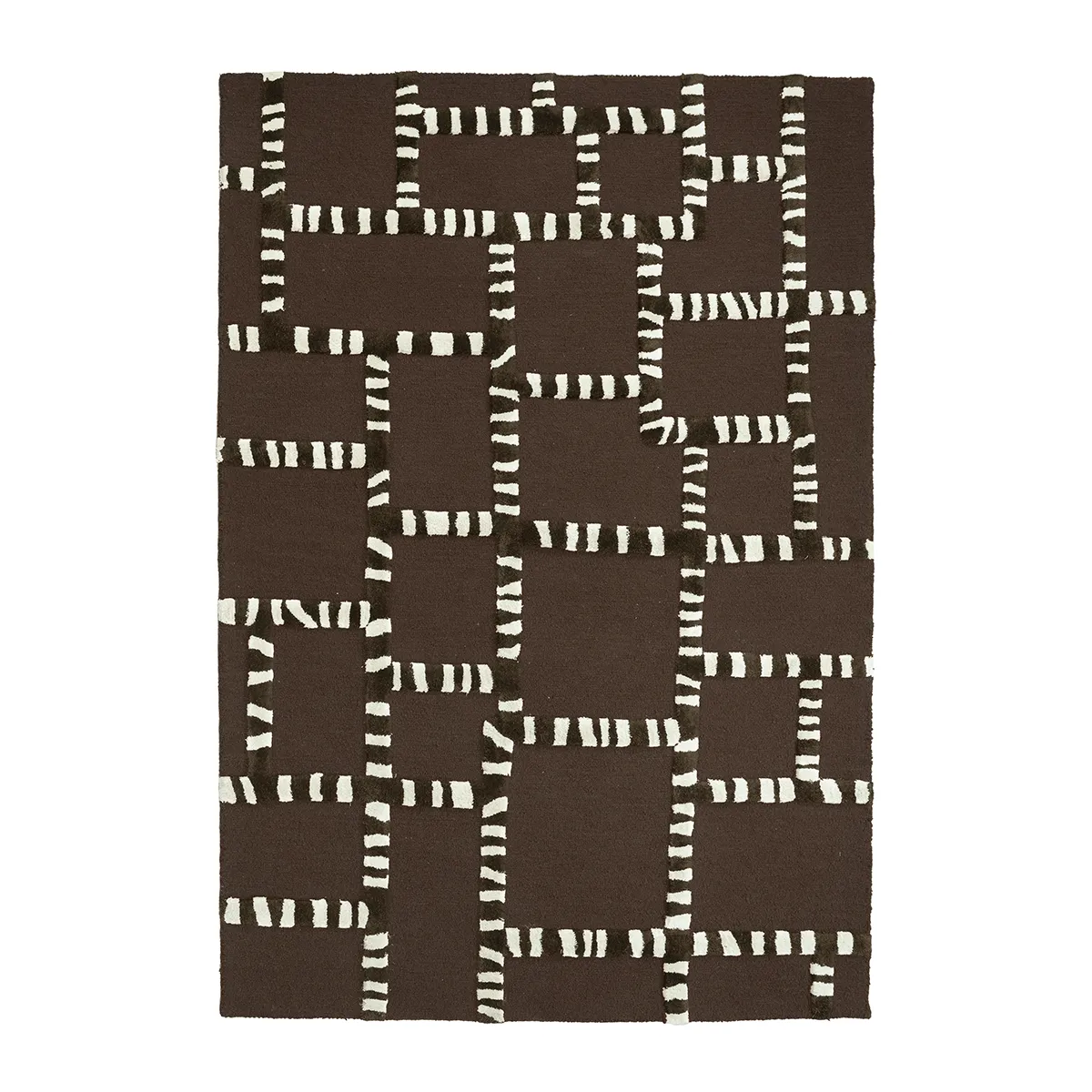 By-Boo, Håndvævet tæppe StripeScape 290x190 cm Brown
