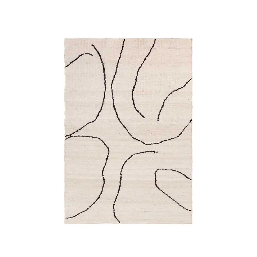 Ferm Living, Håndvævet Tæppe i Jute Gesso Off-White 140x200 cm