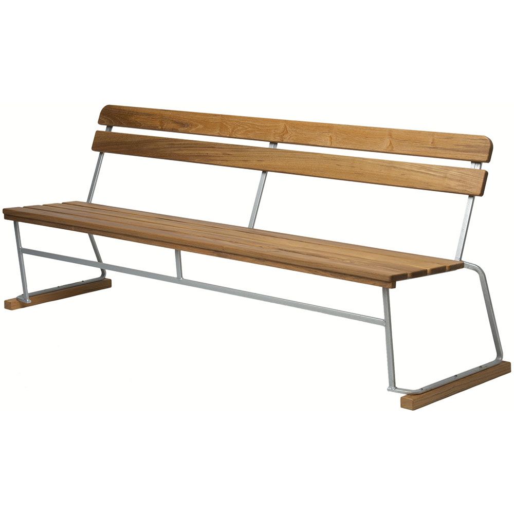 Grythyttan Stålmöbler, Sofa 5 Ubehandlet Teak/Varmgalvaniseret Understel