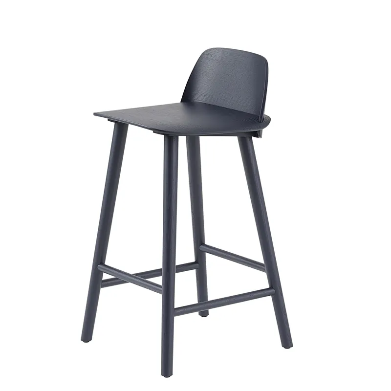 Muuto, Nerd barstol 65 cm - med fodstøtte i metal - Midnight Blue