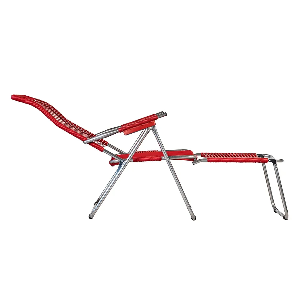 Spaghetti footrest red matt aluminium