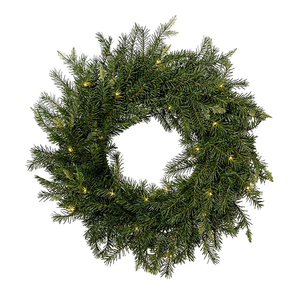 Julekrans med lys 65 cm