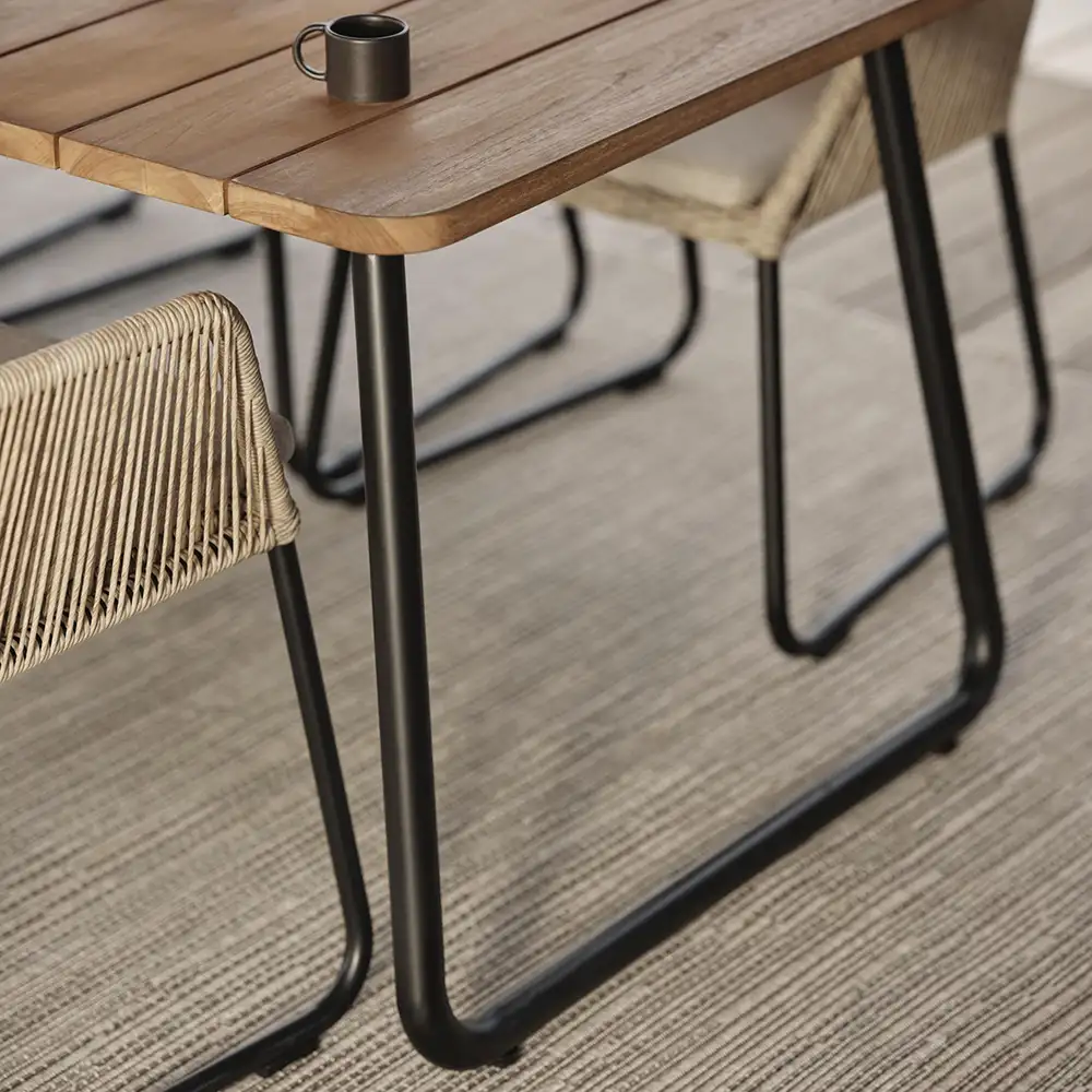 Nolli Spisebord 90x175 cm Sort/Teak Brafab