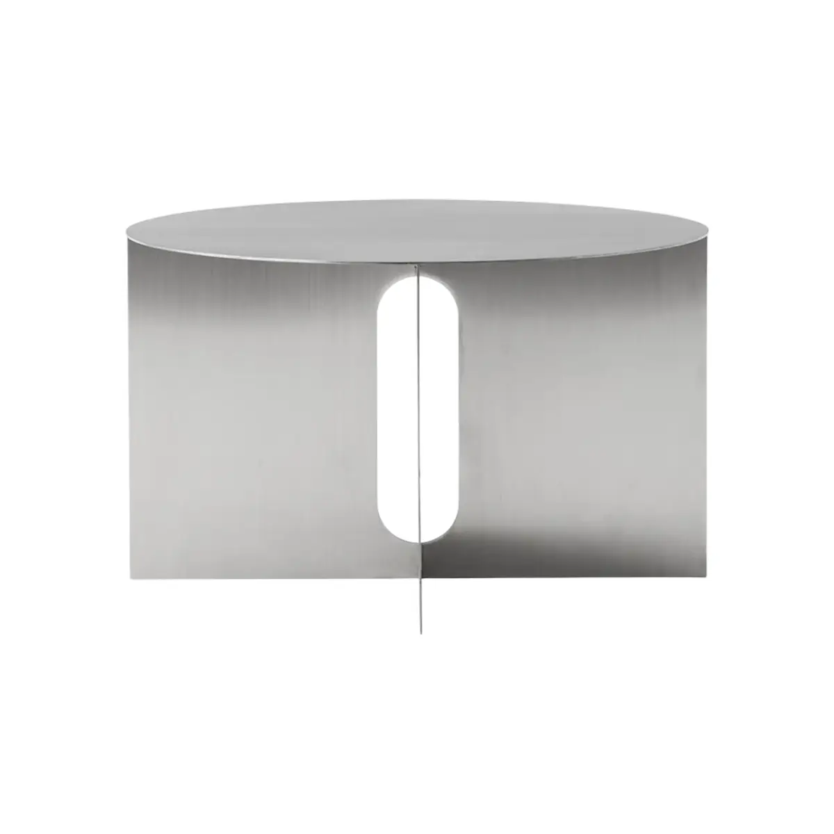 Androgyne Sidebord/fod børstet stål - Ø63 cm