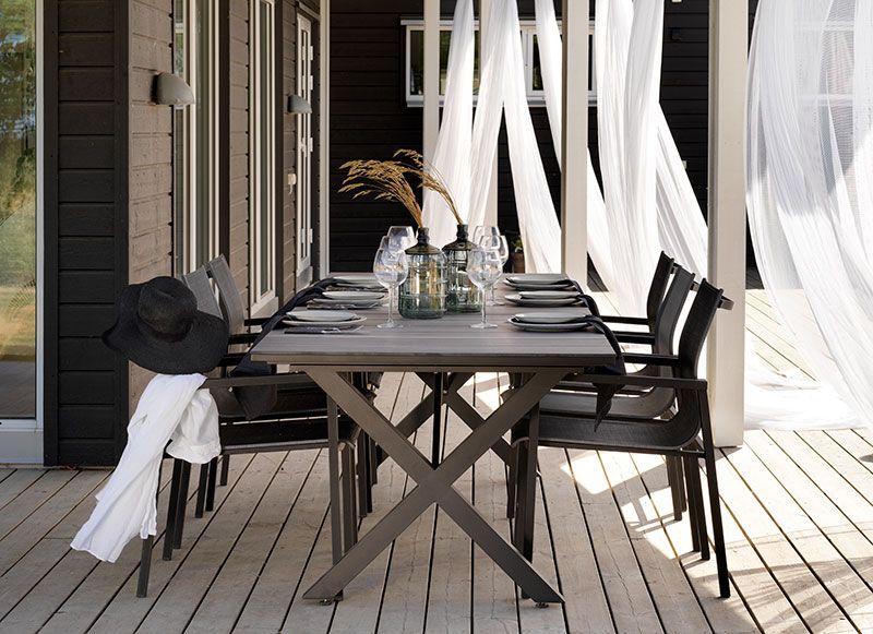 Hillmond udtræksbord 100x166-226 cm sort/grå