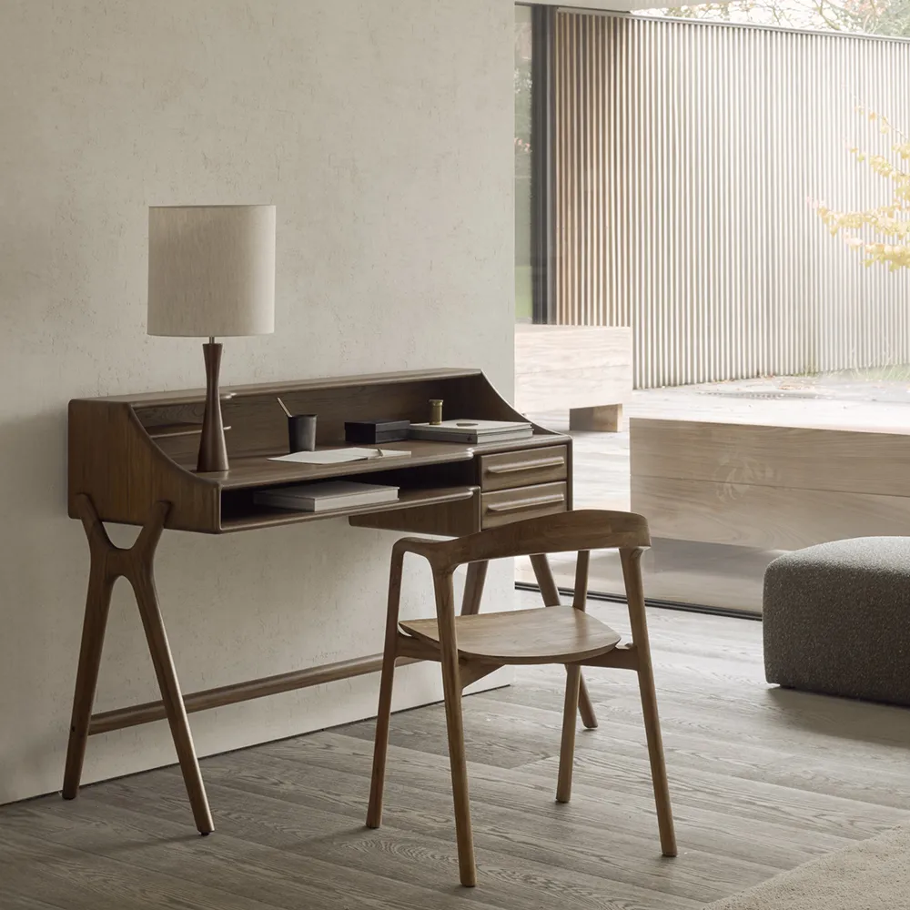 Skrivebord i teak Flow Wild Brown