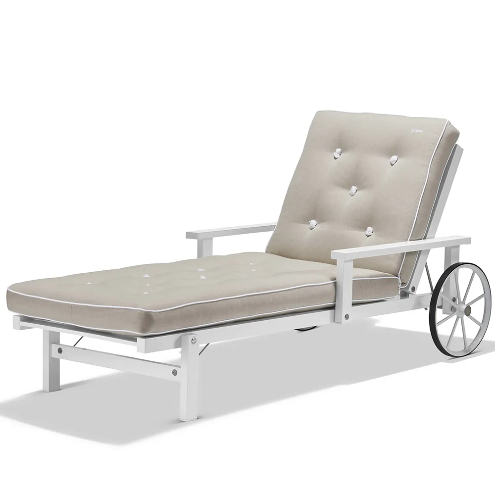 Solseng med armlæn aluminium hvid 