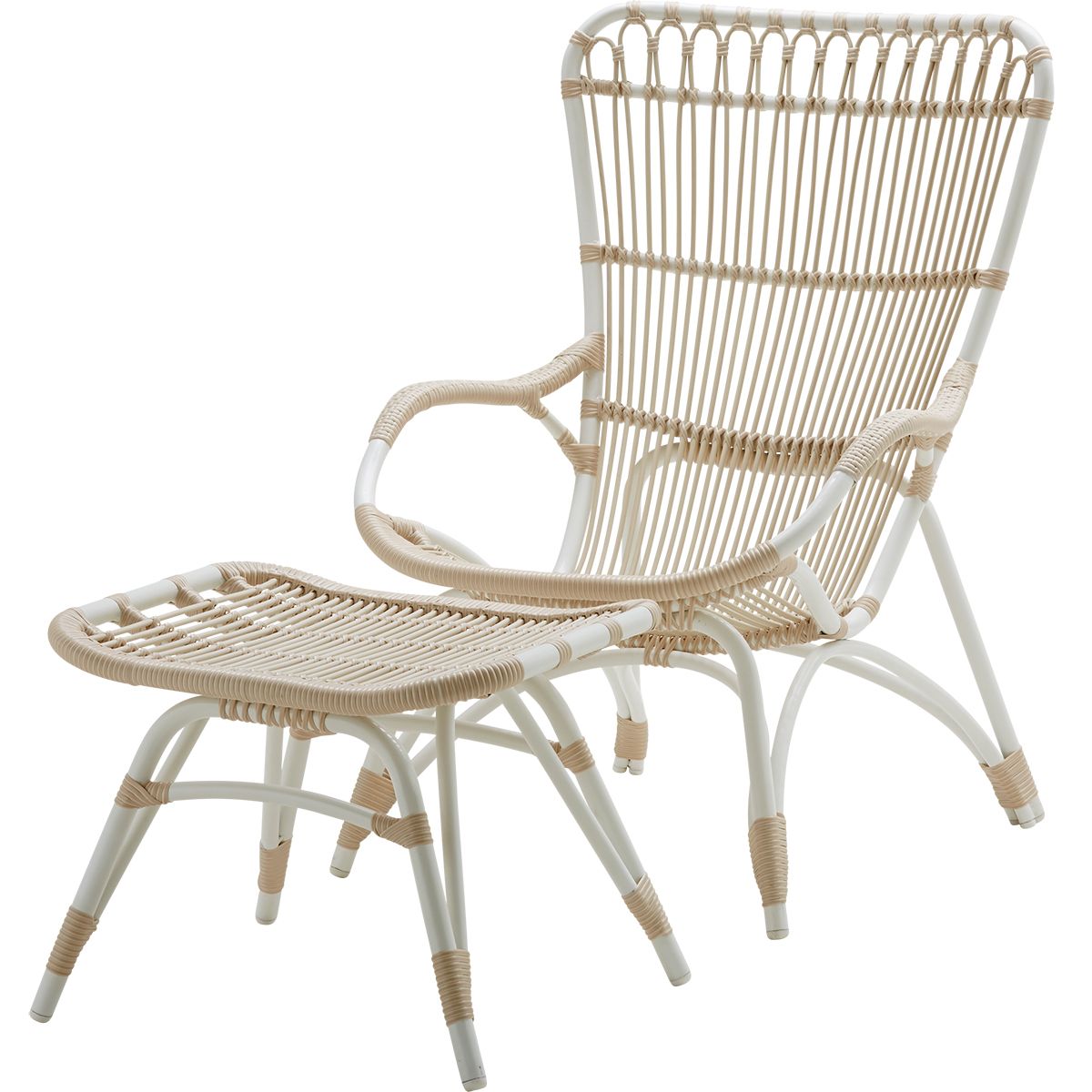 Monet Fodskammel Aluminium Rattan 