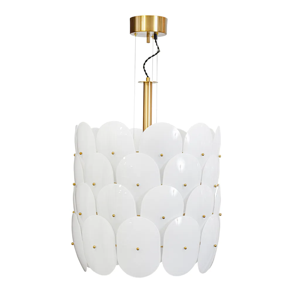 by Rydéns, Omlott loftslampe Ø50cm messing/hvid