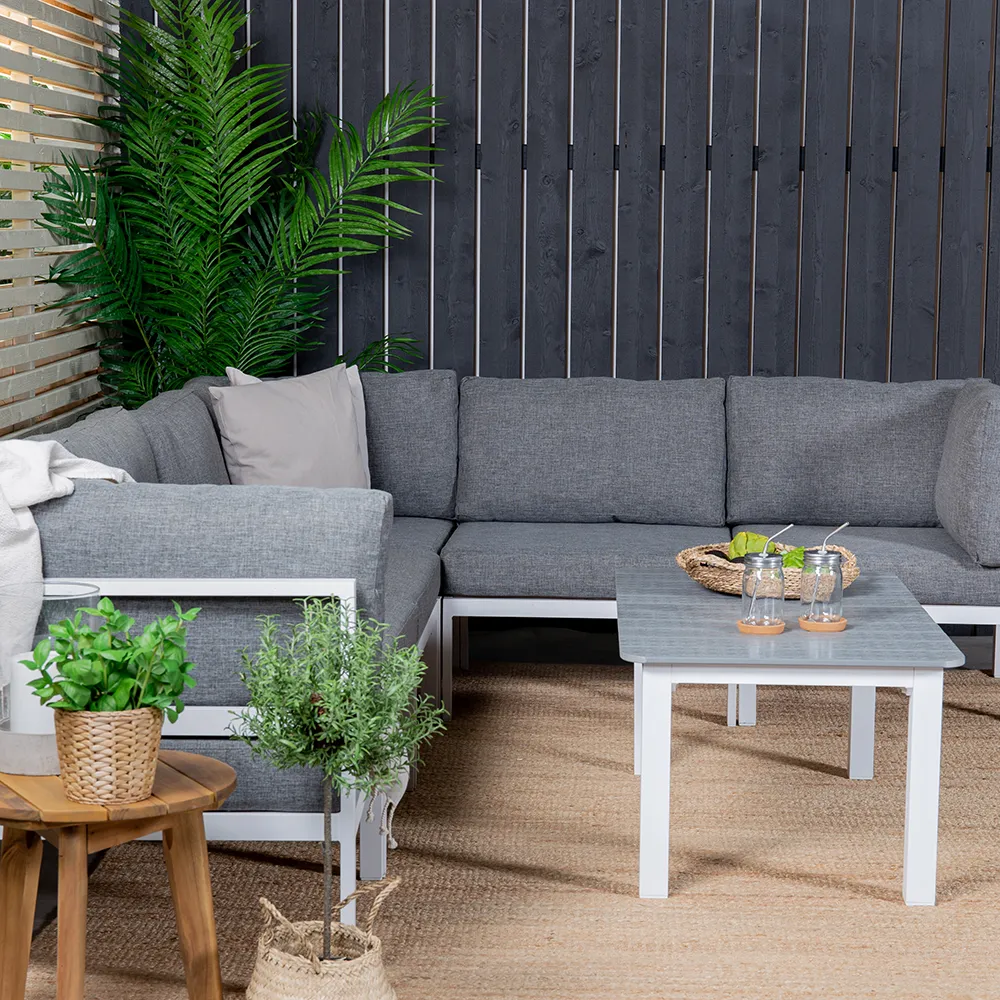 Copacabana hjørnemodul hvid/grå 