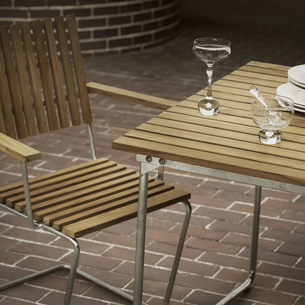 Bovik lænestol teak / galvaniseret