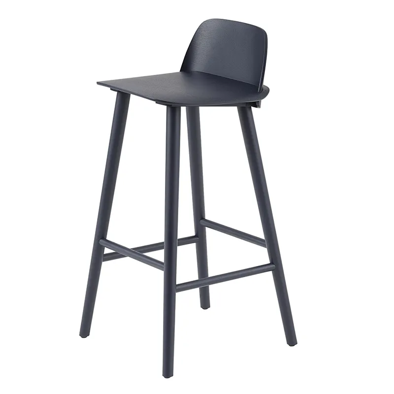 Muuto, Nerd barstol 75 cm - med fodstøtte i metal - Midnight Blue