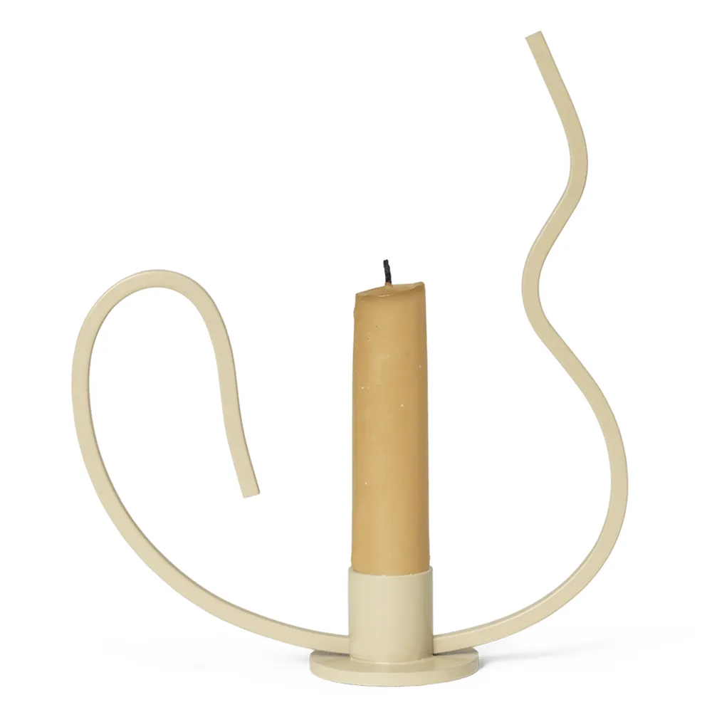 Ferm Living, Valse Lysestage lav Cashmere