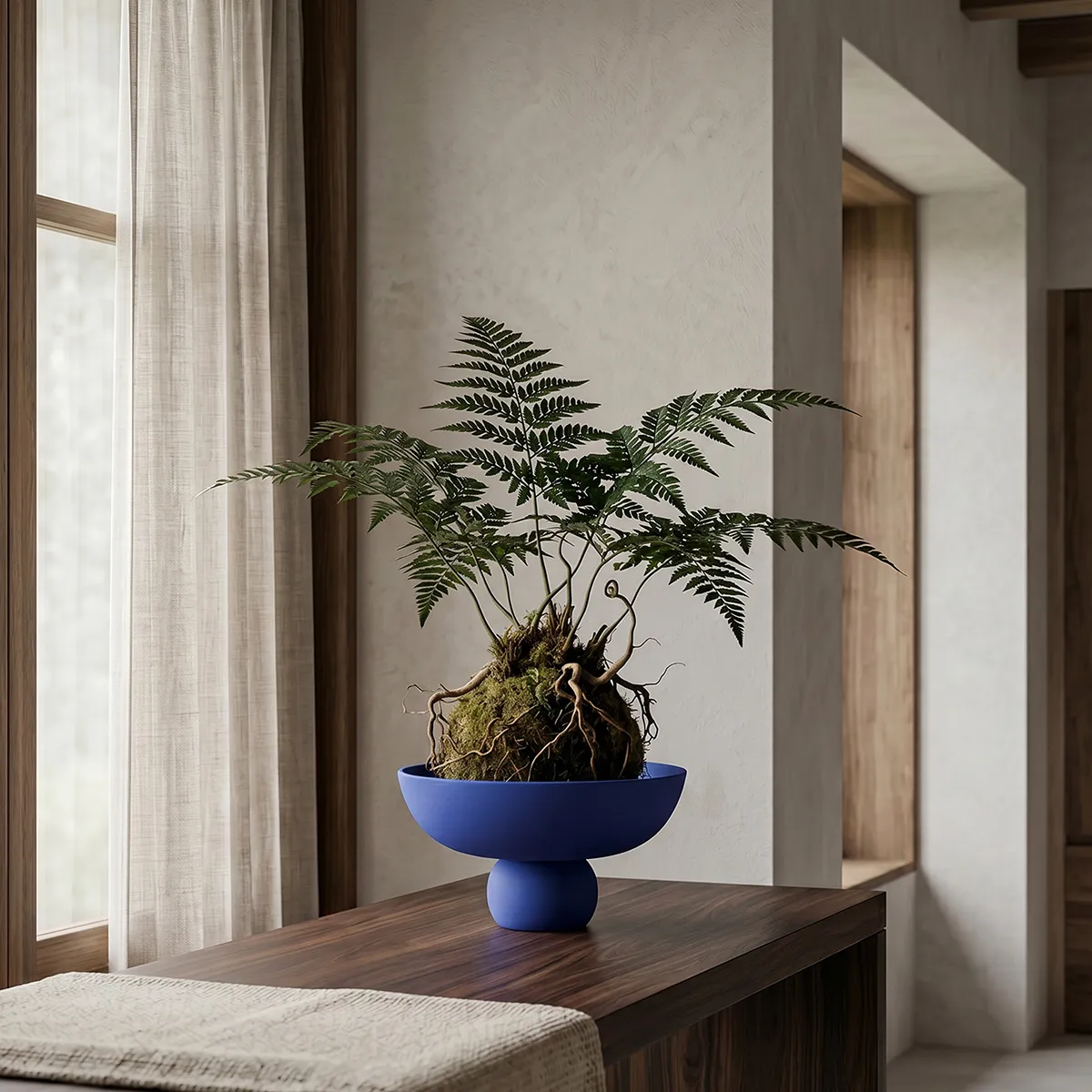 Håndmalet dekorationsskål Baburu Mini Marrakech Blue Ø 20 cm
