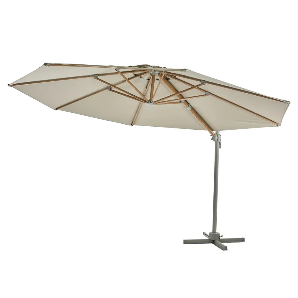 Luzzi Hængende parasol Ø350 cm Light grey/khaki