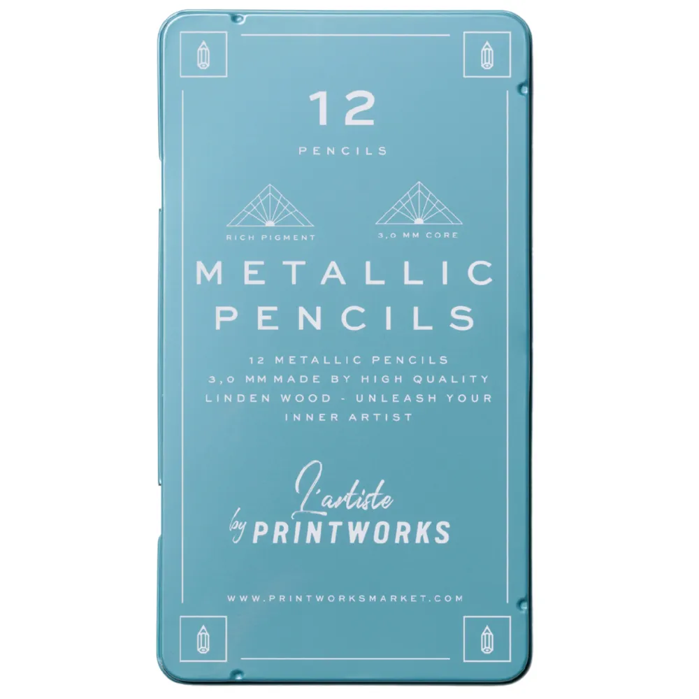 Printworks, 12 farveblyanter - Metallic