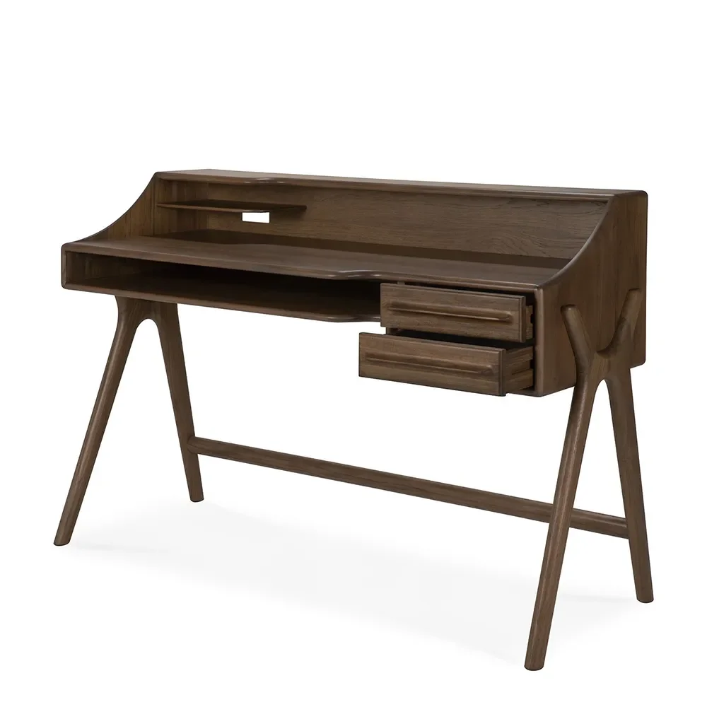 Ethnicraft, Skrivebord i teak Flow Wild Brown