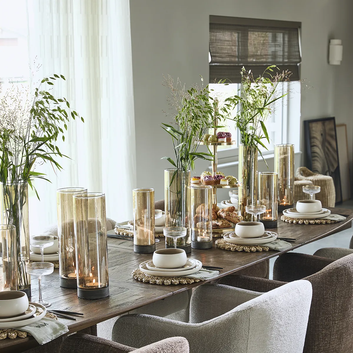 Spisebordsstol Napoli Beige med armlæn