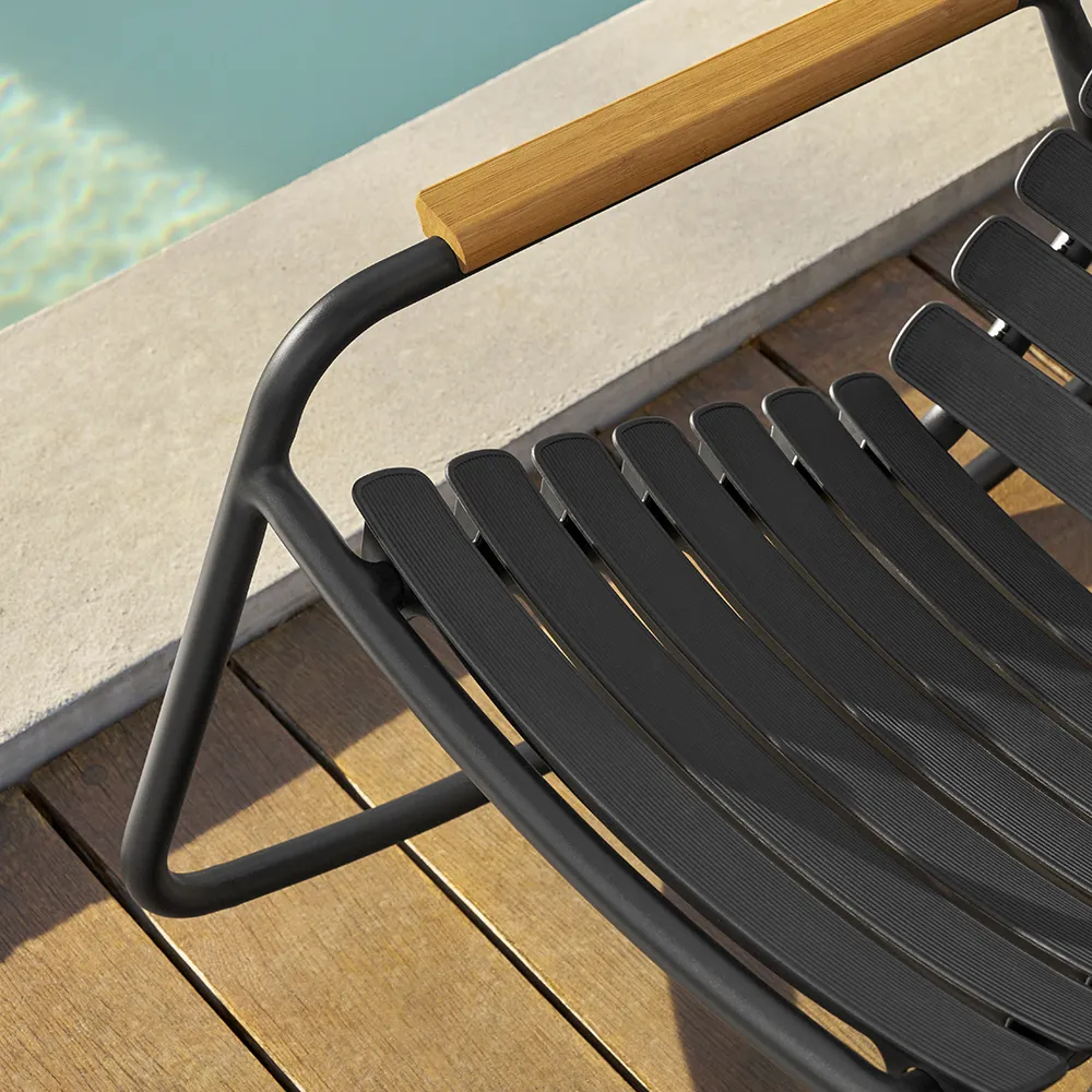 Reclips gyngestol sort aluminium og bambus