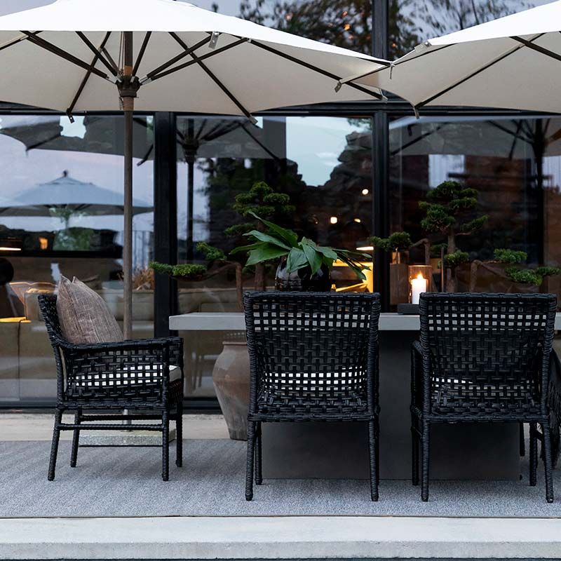 Stol/Karmstol Santa Monica Polyrattan Sort Ekskl. Hynde Artwood