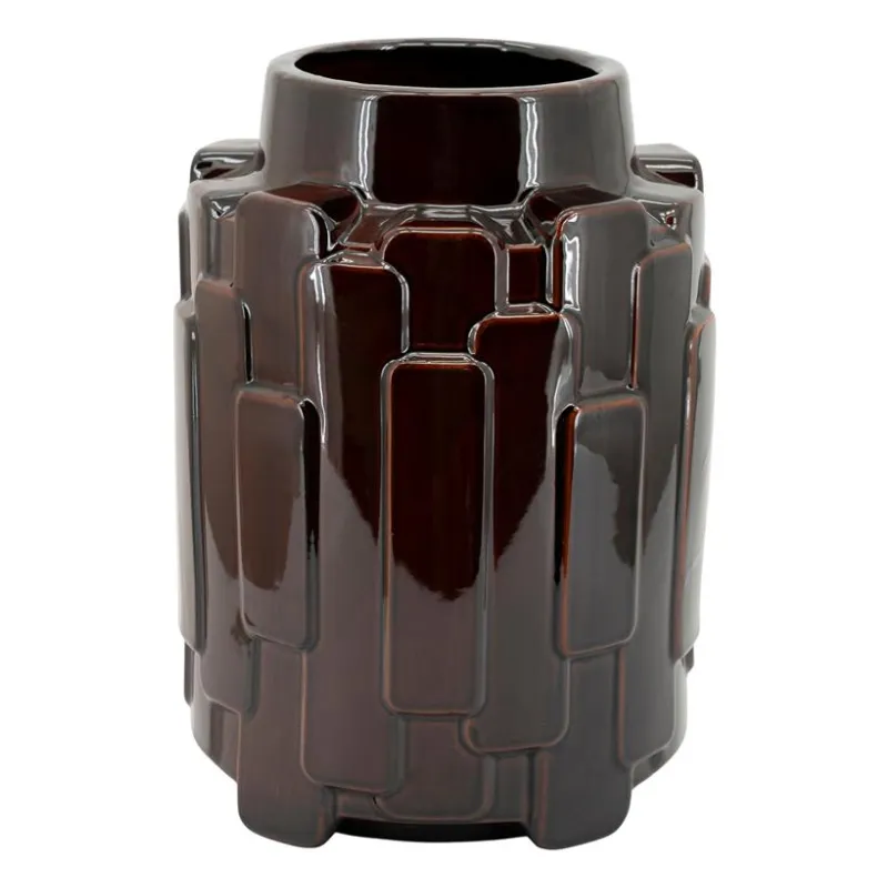 Geary large Vase 26,5x26,5x36 cm Lertøj Brun