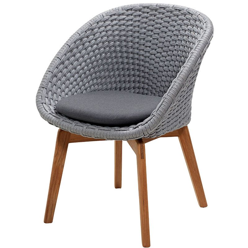 Cane-line, Peacock Armlænssstol Light Grey