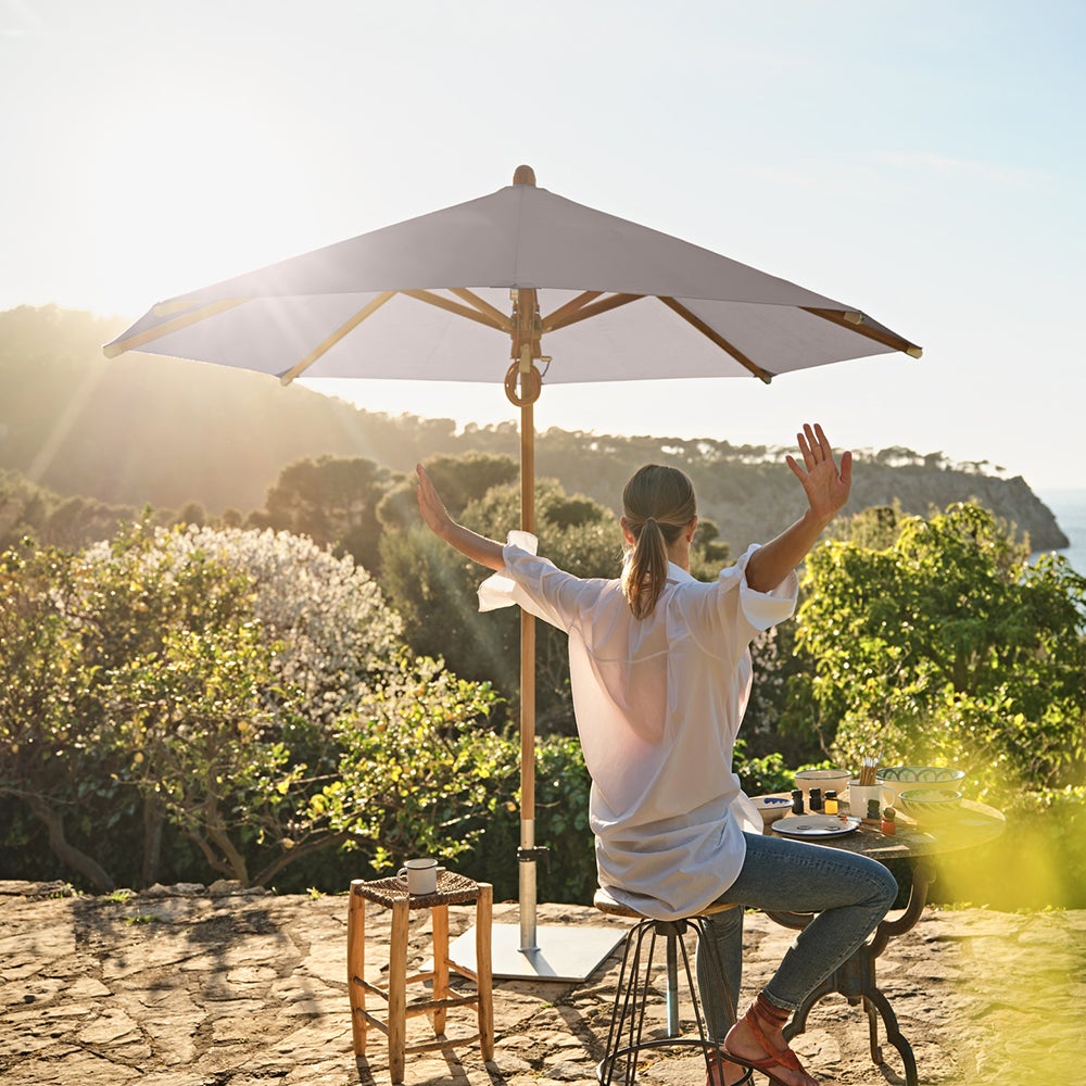 Teakwood parasol 300 cm Kat.5 530 Atlantic