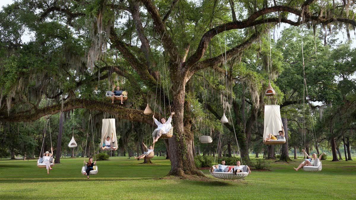 SwingMe Lounge stol, natur 