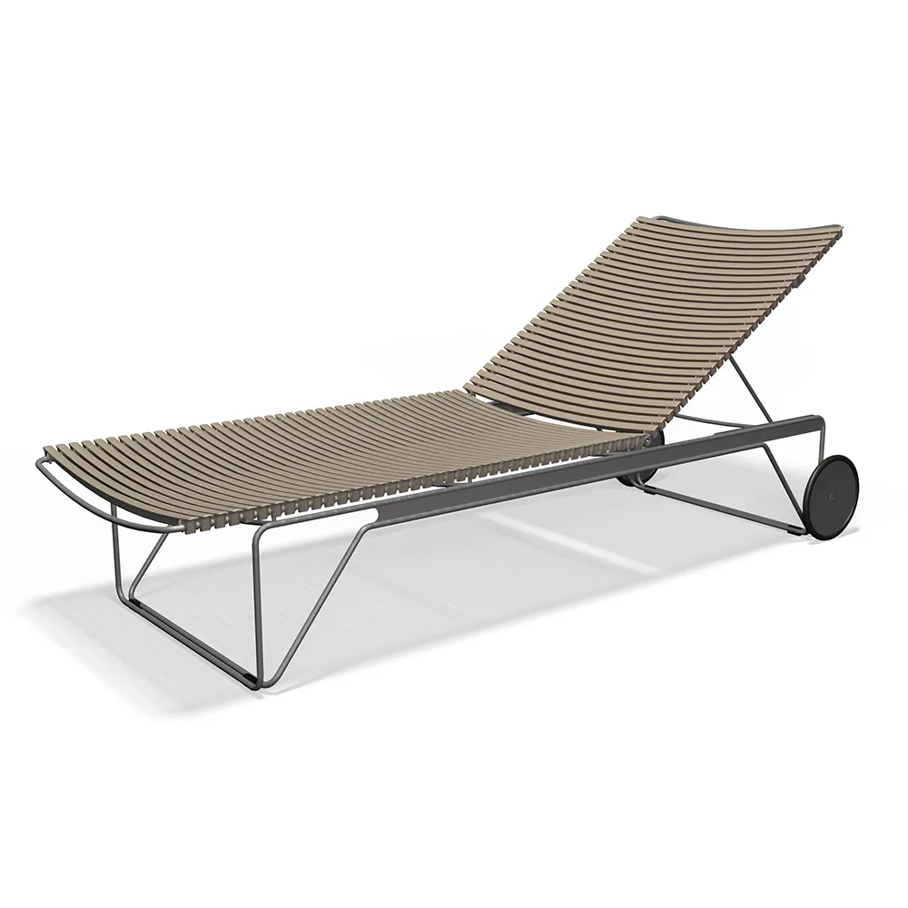 Houe, Click Adjustable chaise longue Beige. Frame: Grey