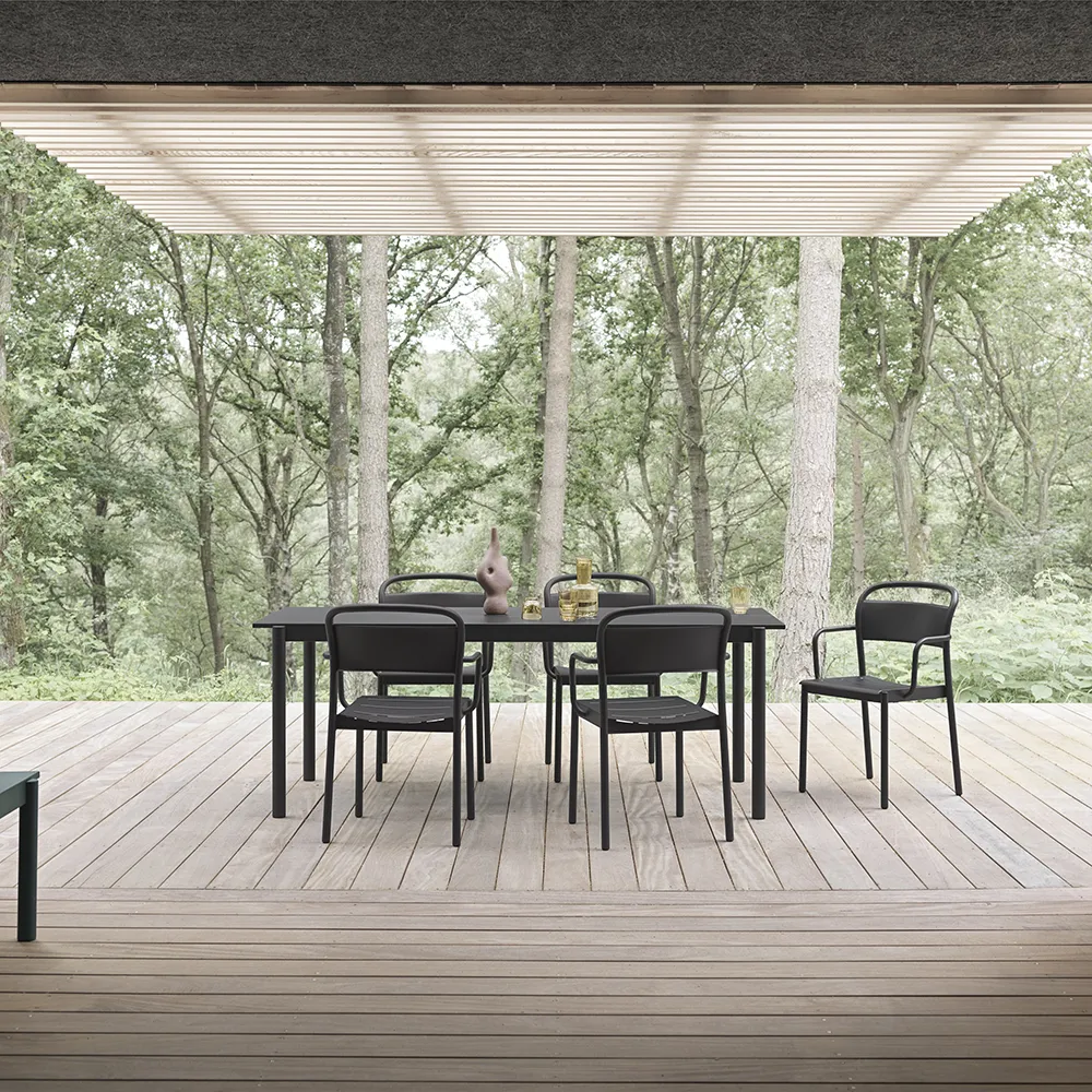 Linear Steel Spisebord 140X75 cm Anthracite Black 