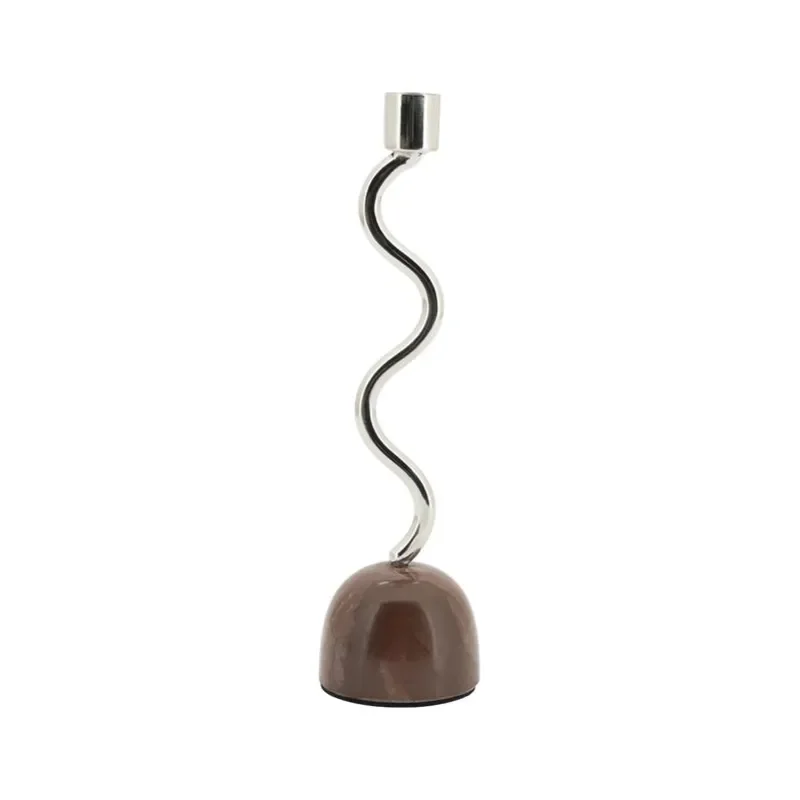 Lumiere 1 7x7x26 cm Marmor & Jern Brun