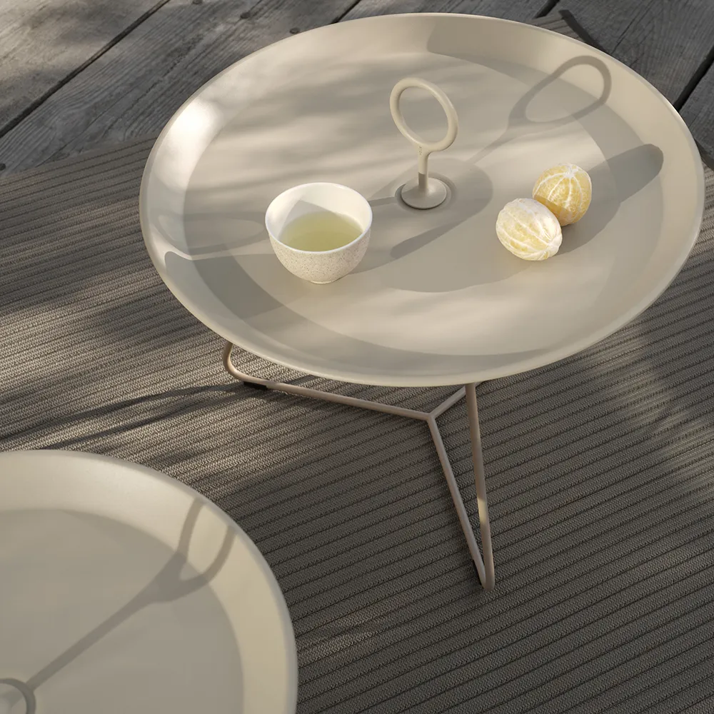 EYELET sidebord Ø57,5 Beige