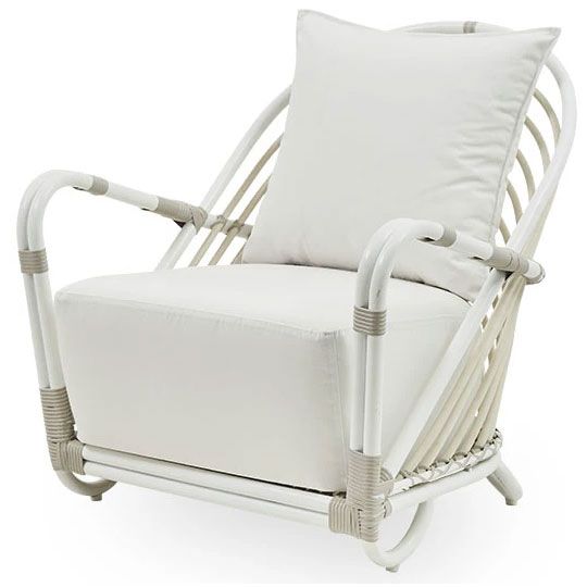 Lænestol Charlottenborg kunstrattan Hvid