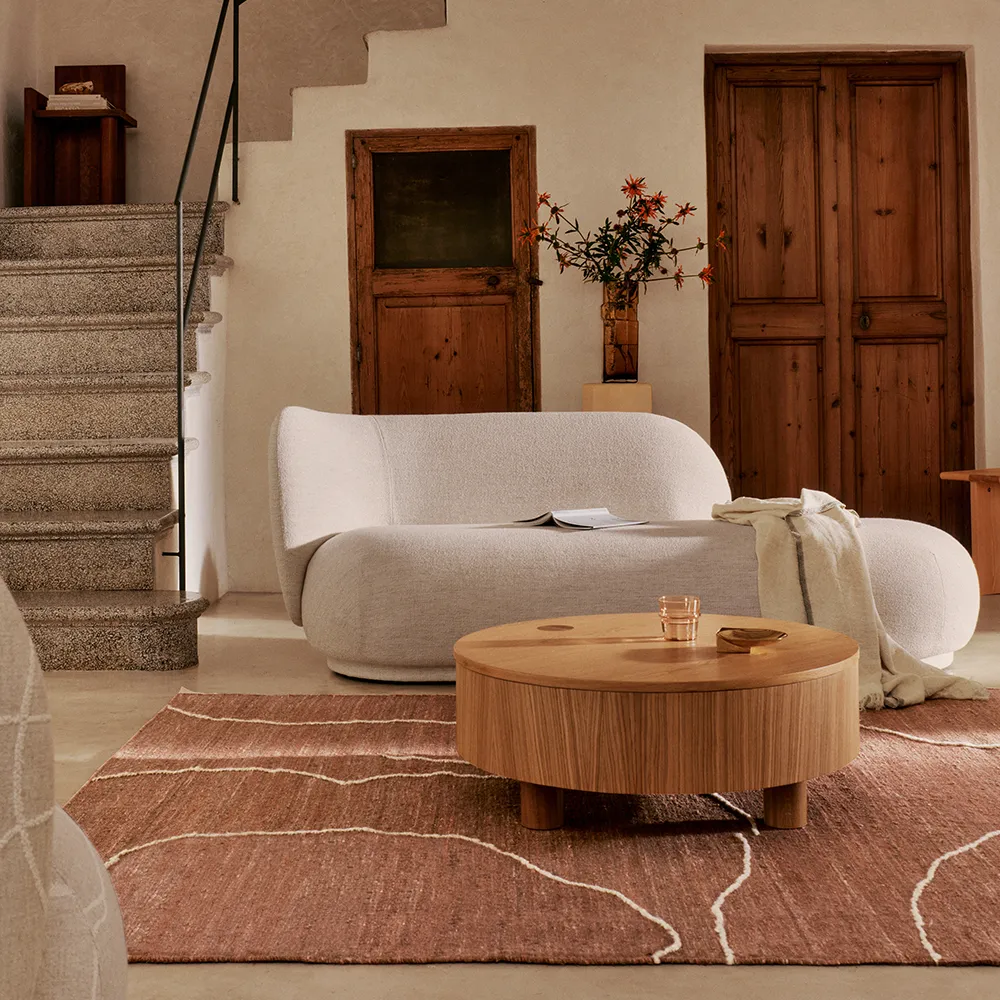 Håndvævet Tæppe i Jute Gesso Terracotta 200x300 cm