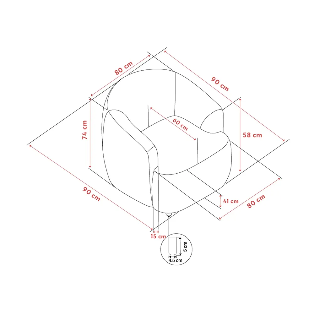 Dermot lænestol stof Anna lys beige