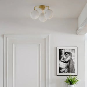 Bellagio loftlampe 3-lamper messing/hvid