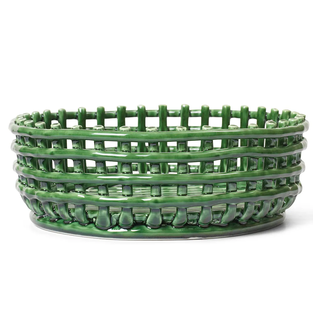 Ferm Living Ceramic flettet skål Emerald Green