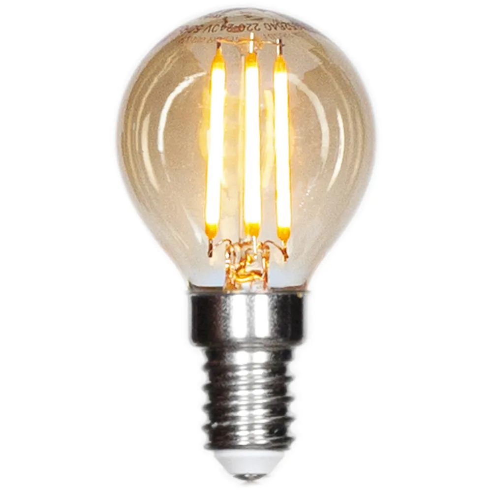 Filament lyskilde LED dæmpbar globe E14 4W Ø45mm Amber