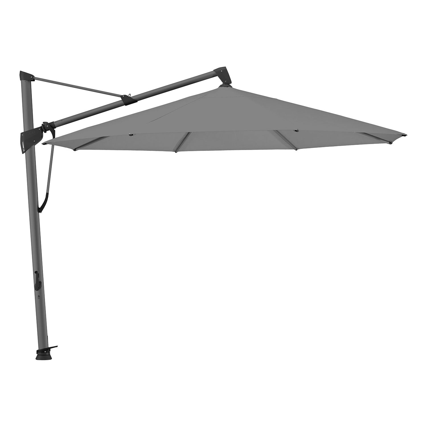 Sombrano S+ Frithængende Parasol 350 cm Kat.4 Antracit Alu/420 Smoke Glatz