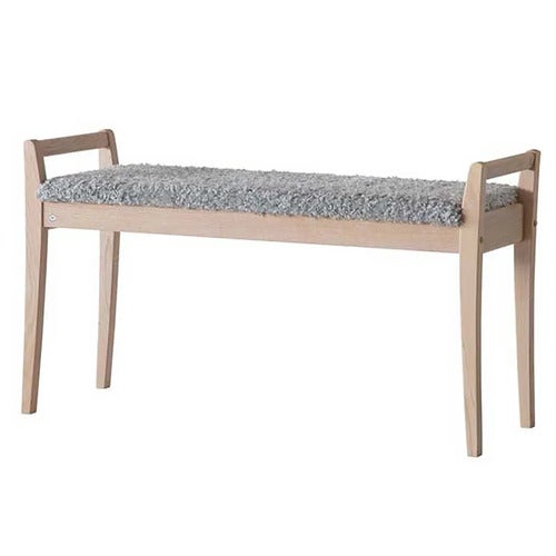 Meja Bench Hvidolieret eg/fåreskindslook Lysegrå