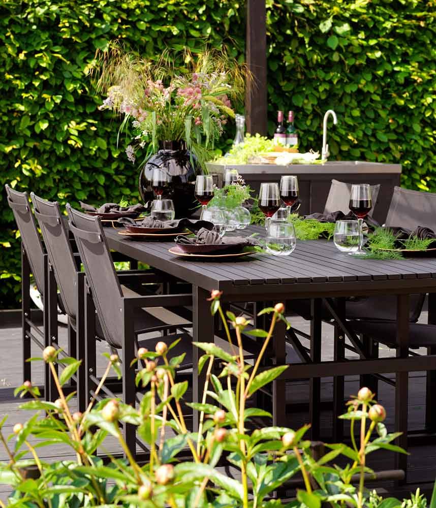 Vevi Spisebordssæt Sort Aluminium Brafab