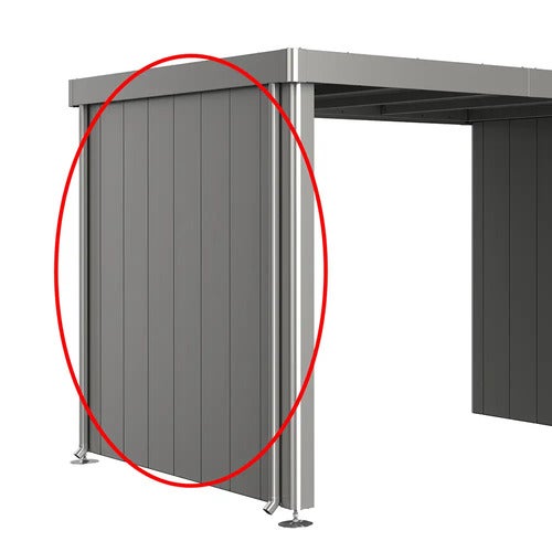Sidevægge til Neo 3A/3B/3C metalgråt havehus med sidetak