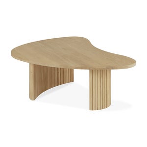 Boomerang sofabord egetræ 90x61 cm