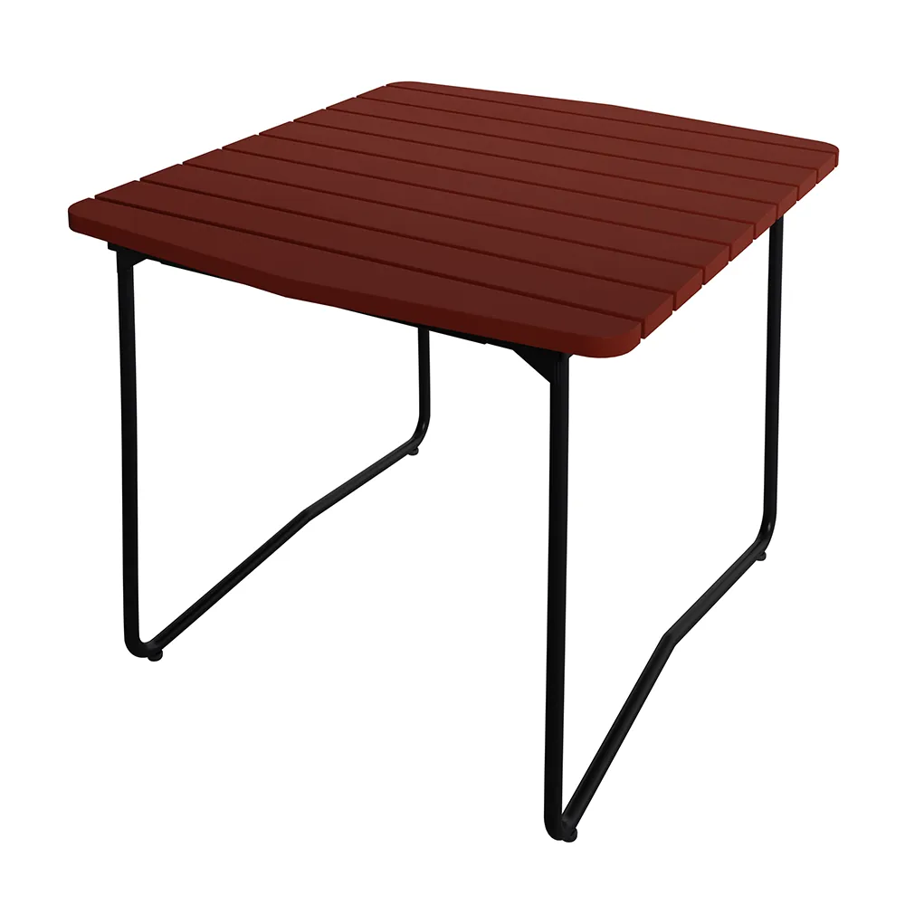 Grythyttan Stålmöbler, B31 bord 84 cm Mørkerød / sort
