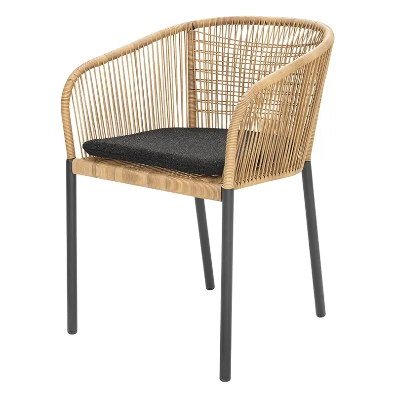 Brafab, Delta stol Antracit / Natural Wicker / Teddy Black