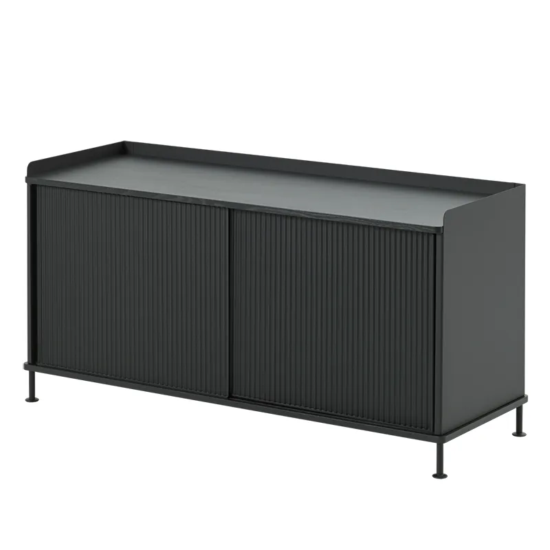 Muuto, Enfold skænk 124 x 45 cm  - Black Anthracite Black